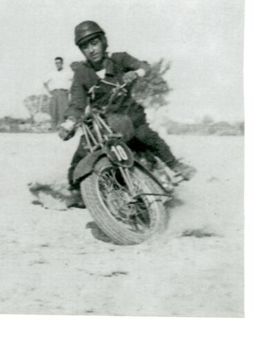 My Father, Giorgio racing, approaching a sharp corner