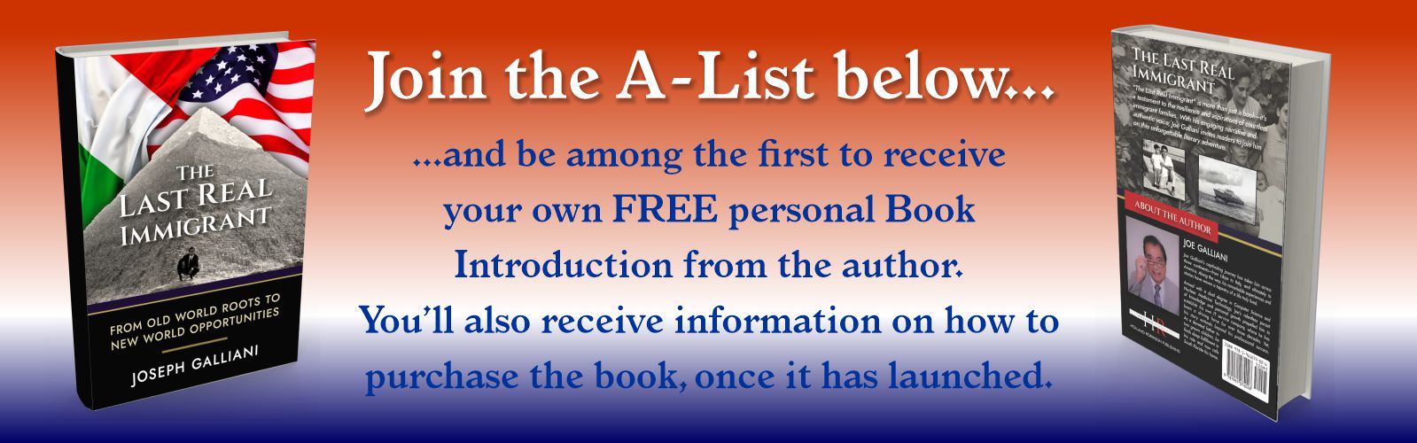 Join the 'A List' below to be among the first to receive your own free personal book introduction